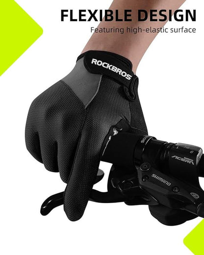 ROCKBROS Cycling Gloves for Men Women - Breathable Gel Pad Road Mountain Bike Gloves - Touch Screen Anti-Slip MTB Gloves for Cycling Workout Outdoor Sports