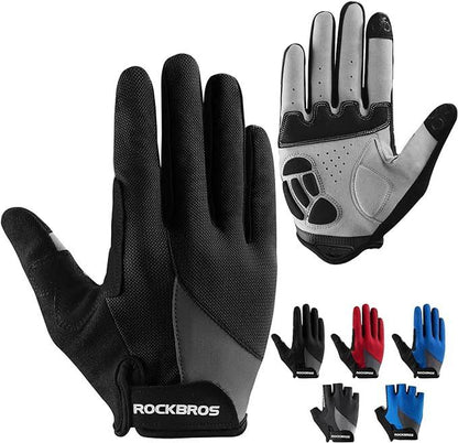 ROCKBROS Cycling Gloves for Men Women - Breathable Gel Pad Road Mountain Bike Gloves - Touch Screen Anti-Slip MTB Gloves for Cycling Workout Outdoor Sports