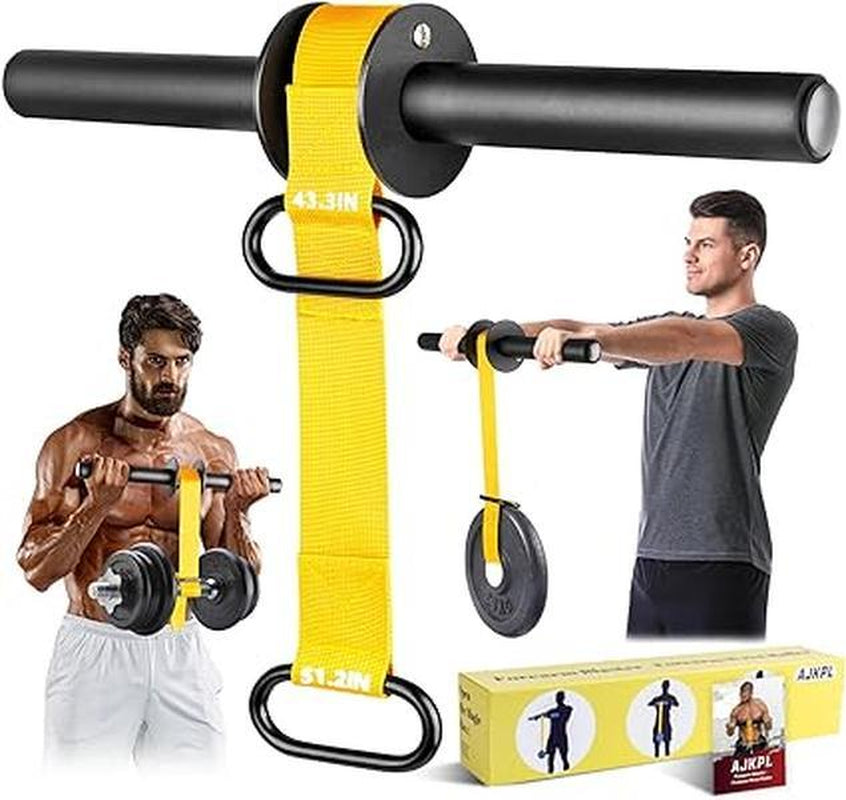 Forearm Strengthener and Wrist Roller, 43.3 in or 51.2 in Ultra-Strong Nylon Webbing Wrist & Forearm Blaster with Quick Locking Mechanism, Durable Anti-Slip Grip Handles for Forearm Strength Training